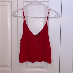 Red cropped tank top